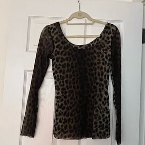 Sheer animal print blouse